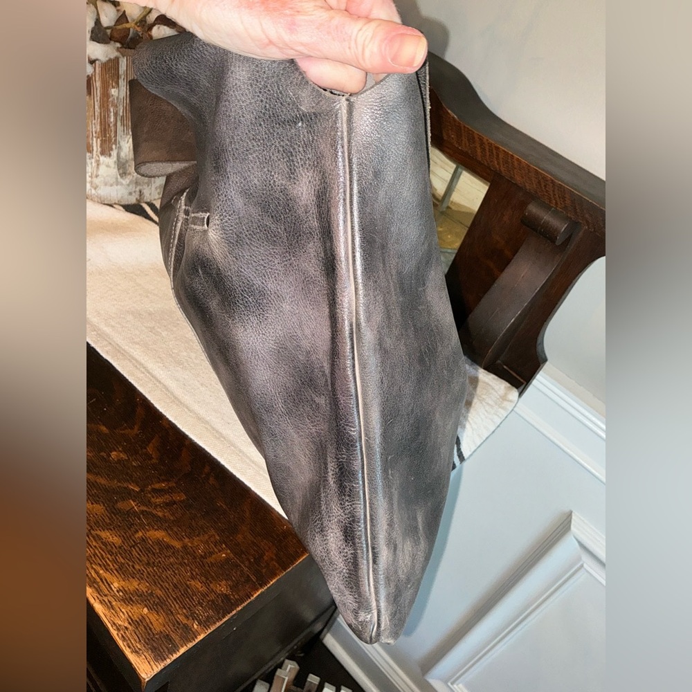 Bed Stu Leather Ariel Hobo Slouch Shoulder Bag Black Dip Dyed Retail $245 - Picture 4 of 14